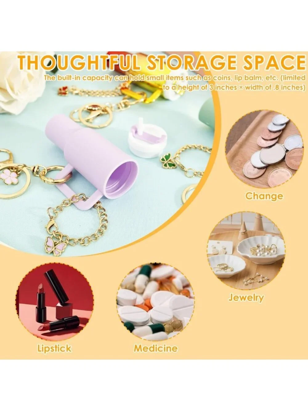 20PCS Mini Tumbler Keychains & Chapstick Holders for Women’s Handbags & Purses